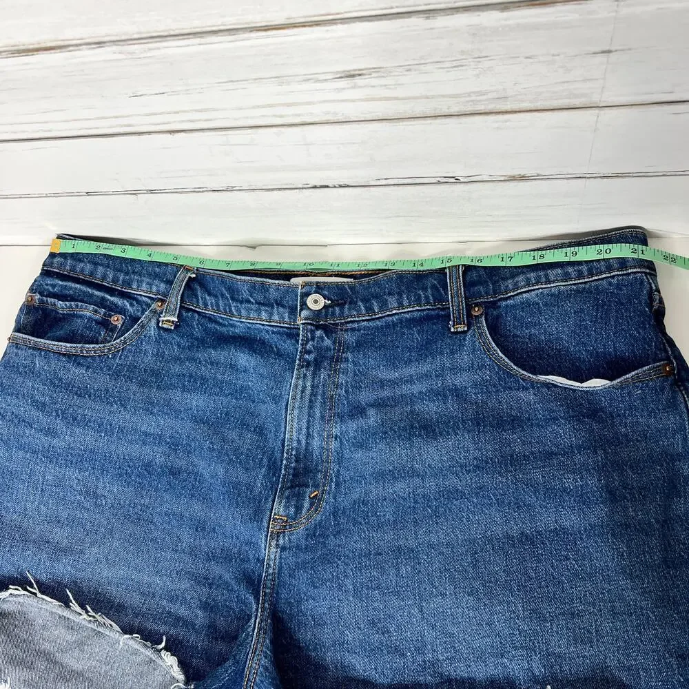 Abercrombie & Fitch High Rise Mom Shorts Dark Wash Curve Love Plus Size 20